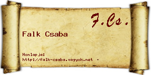 Falk Csaba névjegykártya